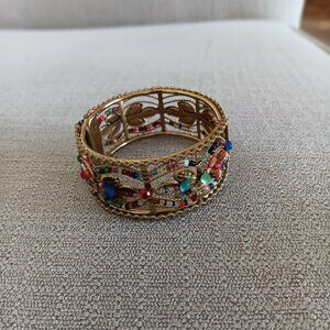 Bracelet, metal with multi-colored stones